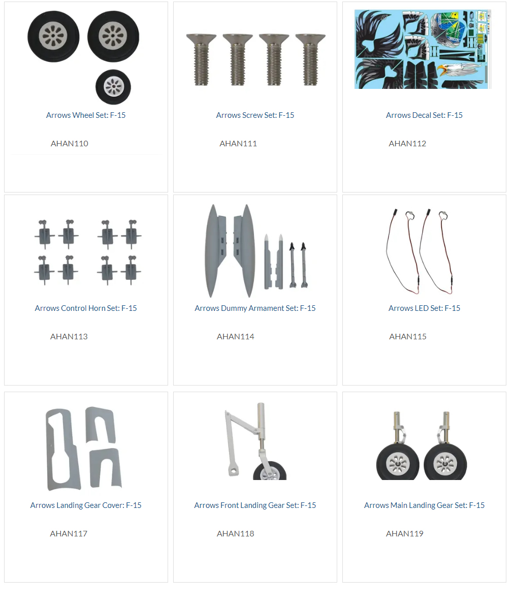 Arrows Hobby F-15 Parts List