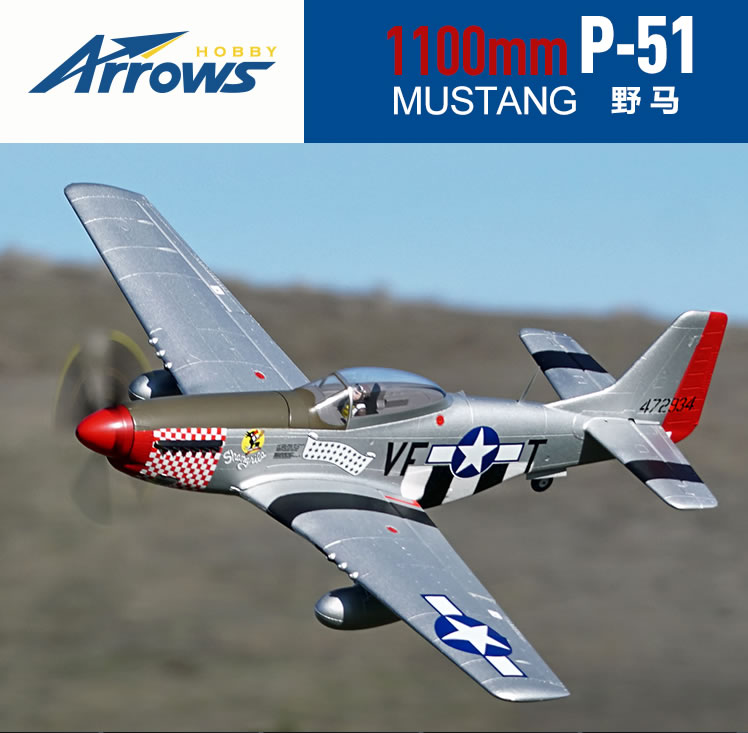 Arrows Hobby P-51 Mustang 1100mm PNP RC Airplane